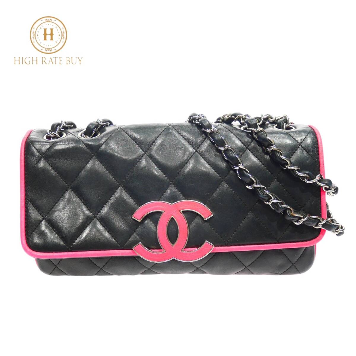 CHANEL/シャネル キャビアスキン デカココ ポーチ カード シリアル