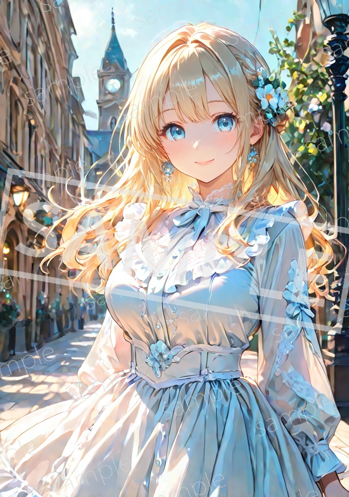 未使用】A4 イラスト アートポスター AI美女 AIイラスト 光沢写真用紙