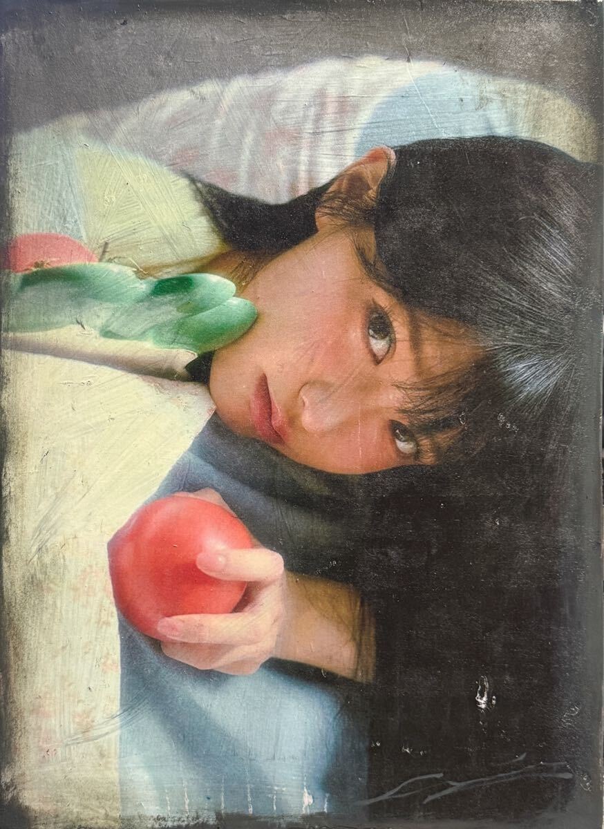新品】茅原佳介☆肉筆「瞳」写実絵画 油彩 真筆保証リアリズム絵画