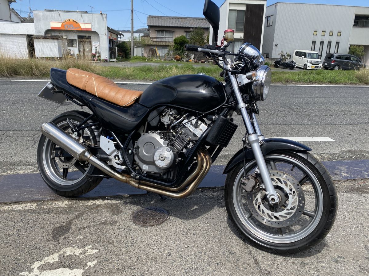 新品】ジェイド250 DJガニマタ管【豪】 黒 筒有/ 50π 4-2-1マフラー