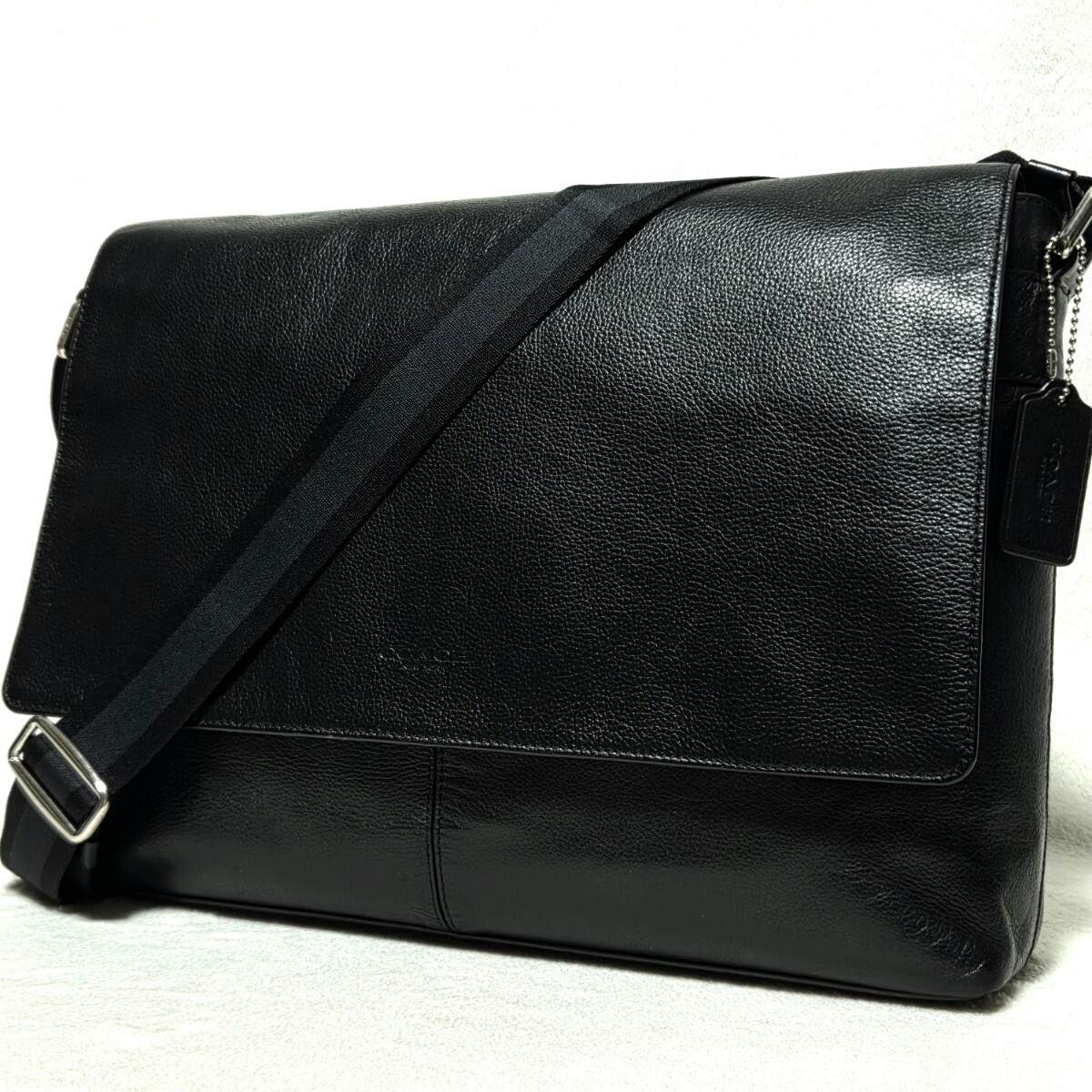 美品✨】COACH ショルダーバッグ F71726 レザー ネイビー 斜め掛け 