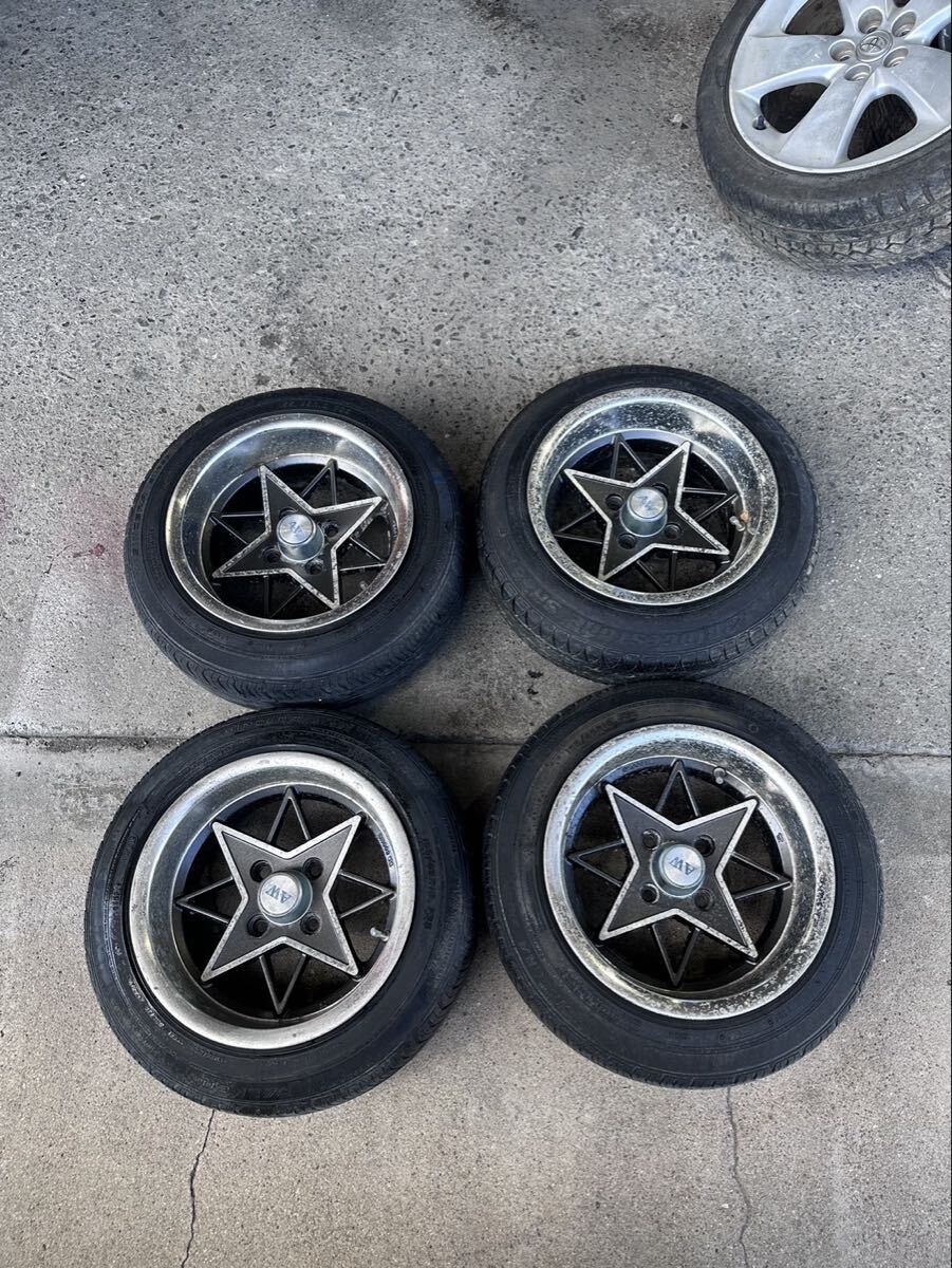 13インチ 4穴 pcd100 7j±0 スターシャーク風ホイールの落札情報詳細