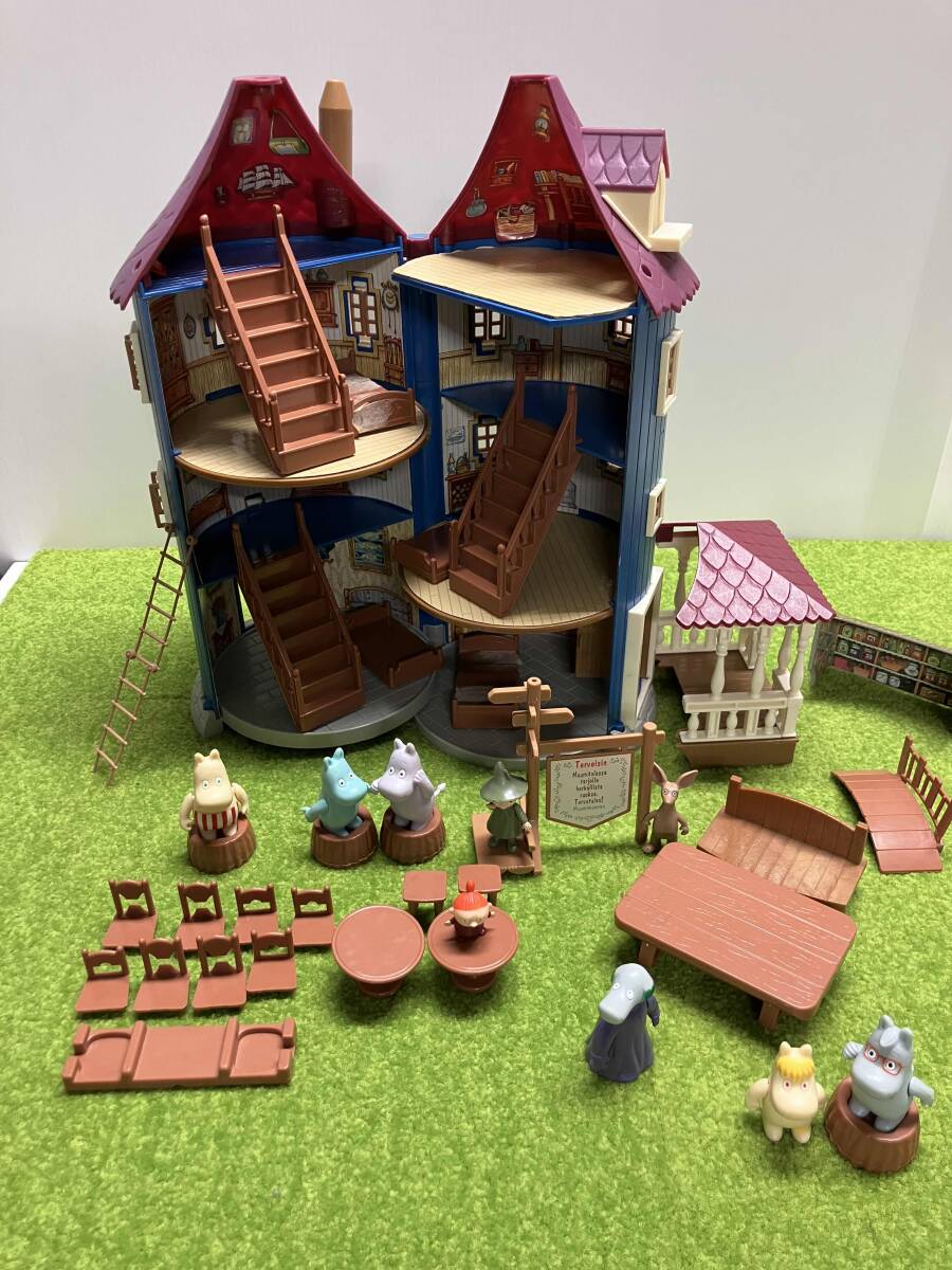 中古】△Yutaka ユタカ 1990年製 ムーミンハウス(人形6体付)△箱付