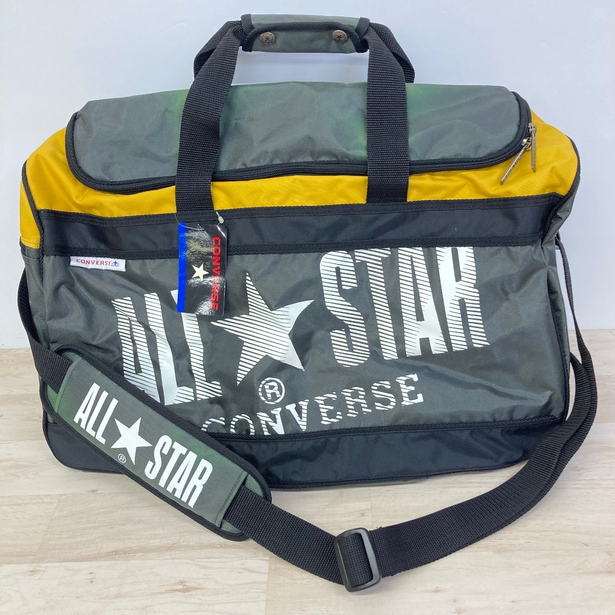 ☆90s コンバース/CONVERSE ビッグロゴ PUレザーボストンバッグ