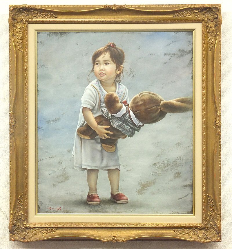 GLC】藤岡心象 「湖」 ◇一枚の絵取扱・油彩50号古径額 少女像不動の