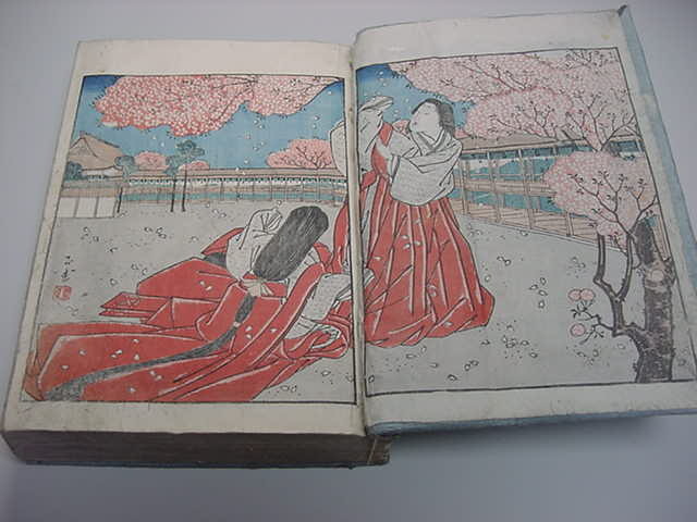 江戸時代 和本 豆本 袖珍本「源氏物語 」2冊「蛍・常夏」「総角・早蕨