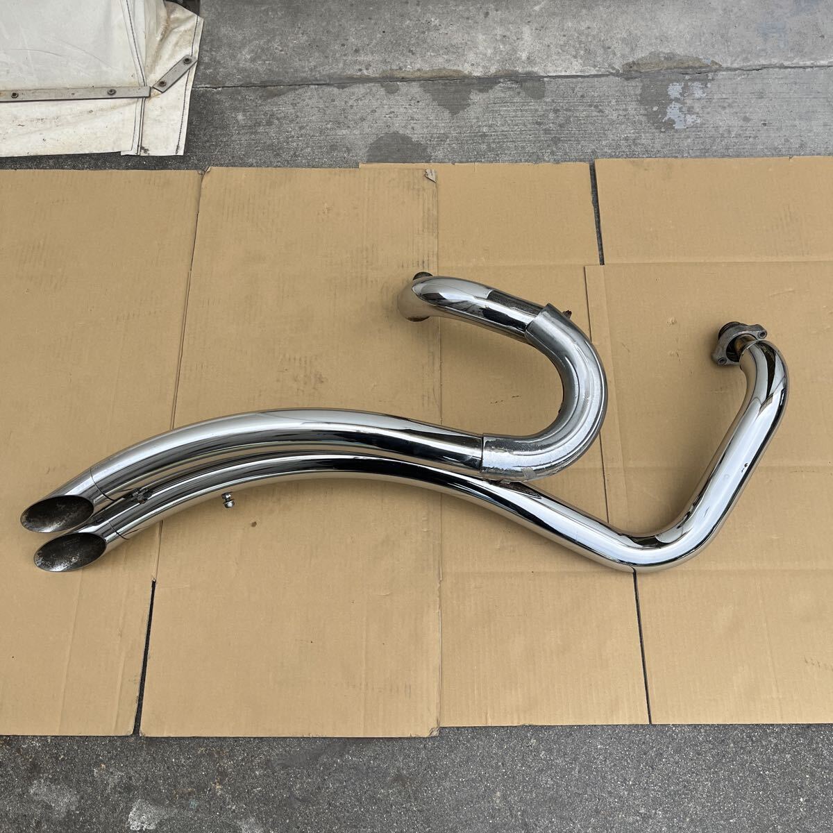 中古】☆ドラッグスター400用ストレッチパイプマフラー中古美品