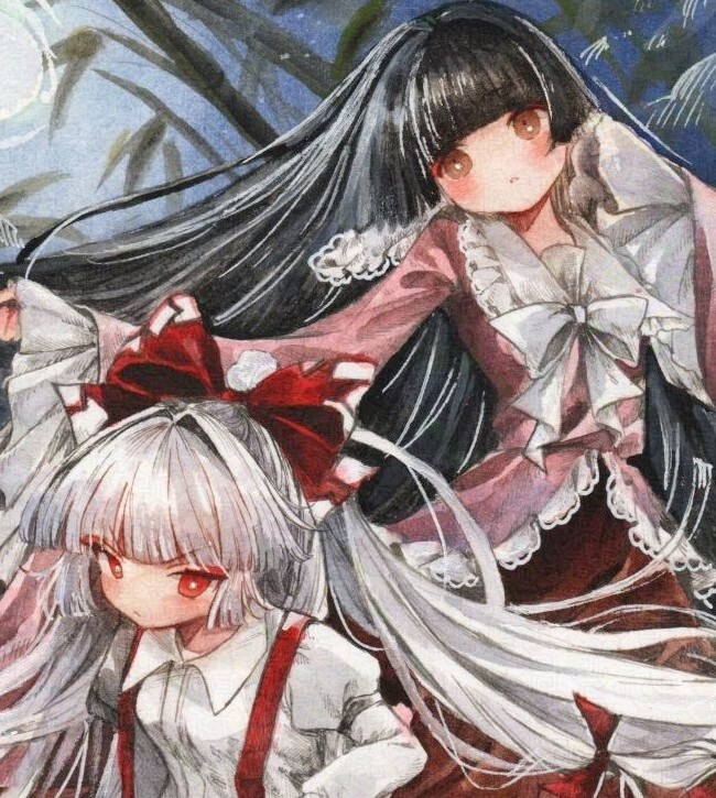 新品】手描きイラスト・東方project・蓬莱山輝夜・B5・モノクロ・ペン