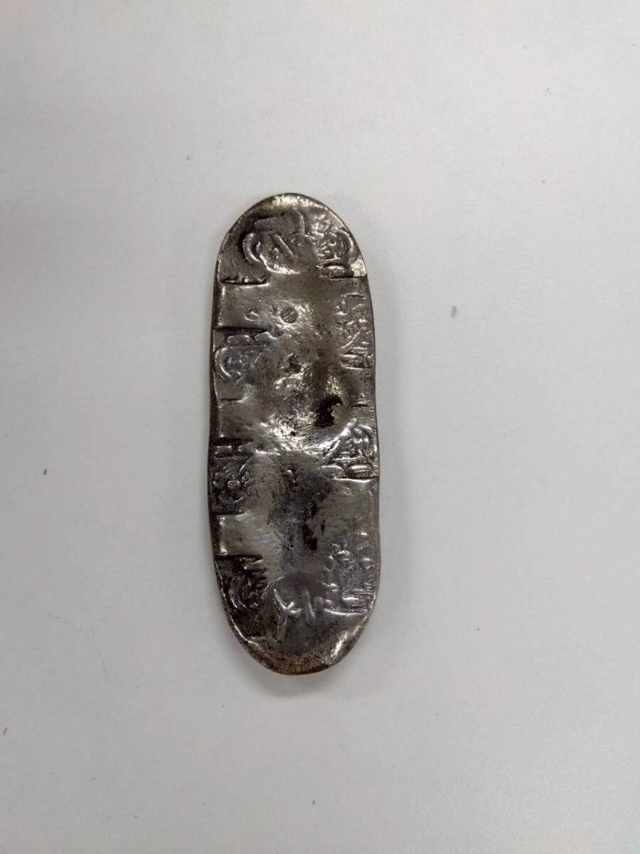 日本古銭□元文丁銀□豆板銀□丁銀□量目133.9g□直径91.0mm×31.0mm