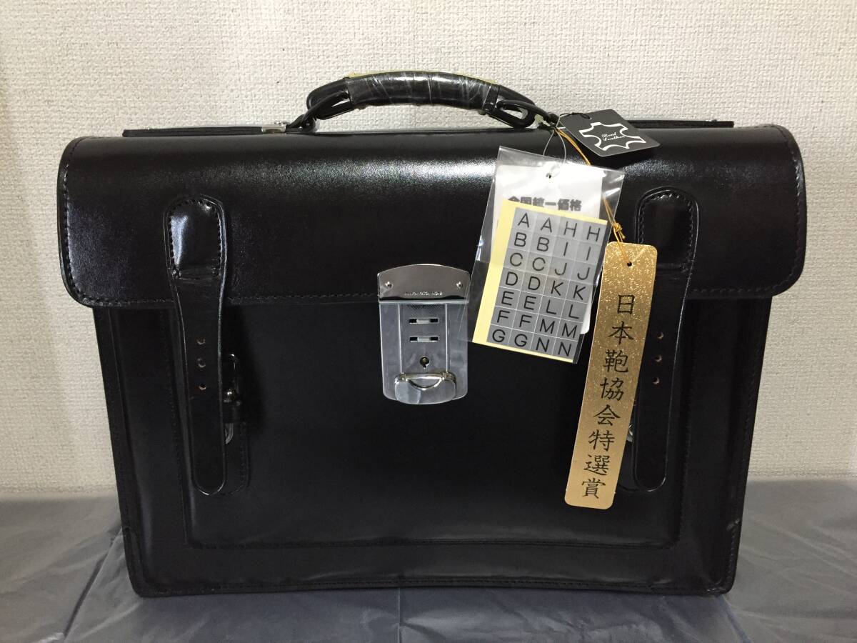 新品】昭和レトロ スクールバッグ☆レトロポップ 皮製 学生鞄 濃紺