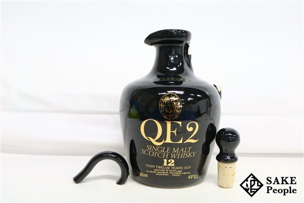 やや傷や汚れあり】◇注目! QE2 クイーンエリザベス 12年 黒陶器ボトル
