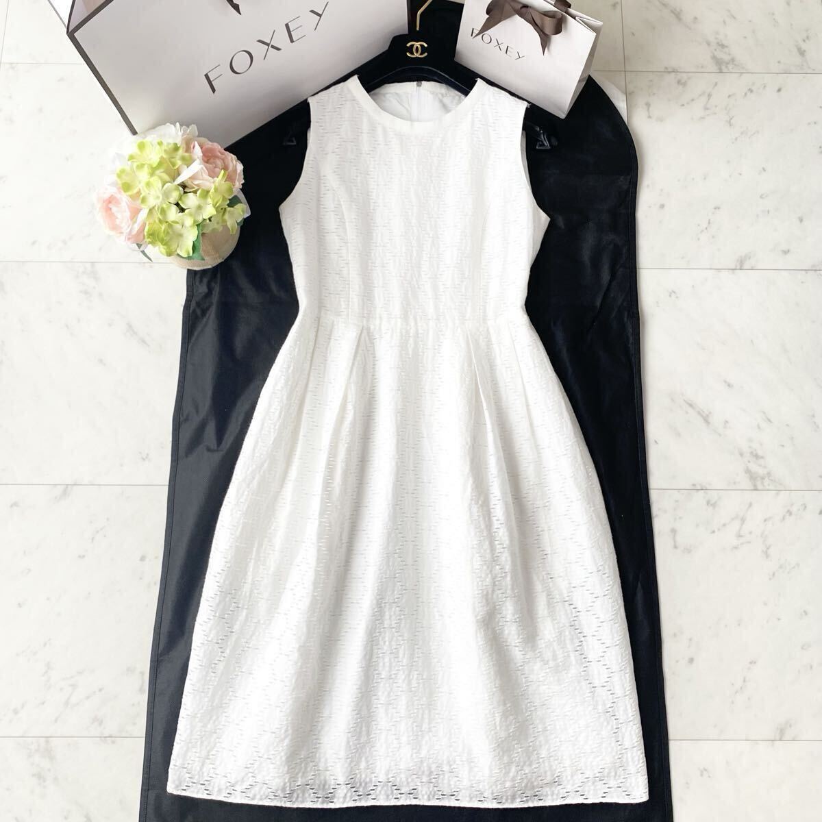 新品】foxey フォクシー ワンピース バロン ロング丈 40号 白 新品未