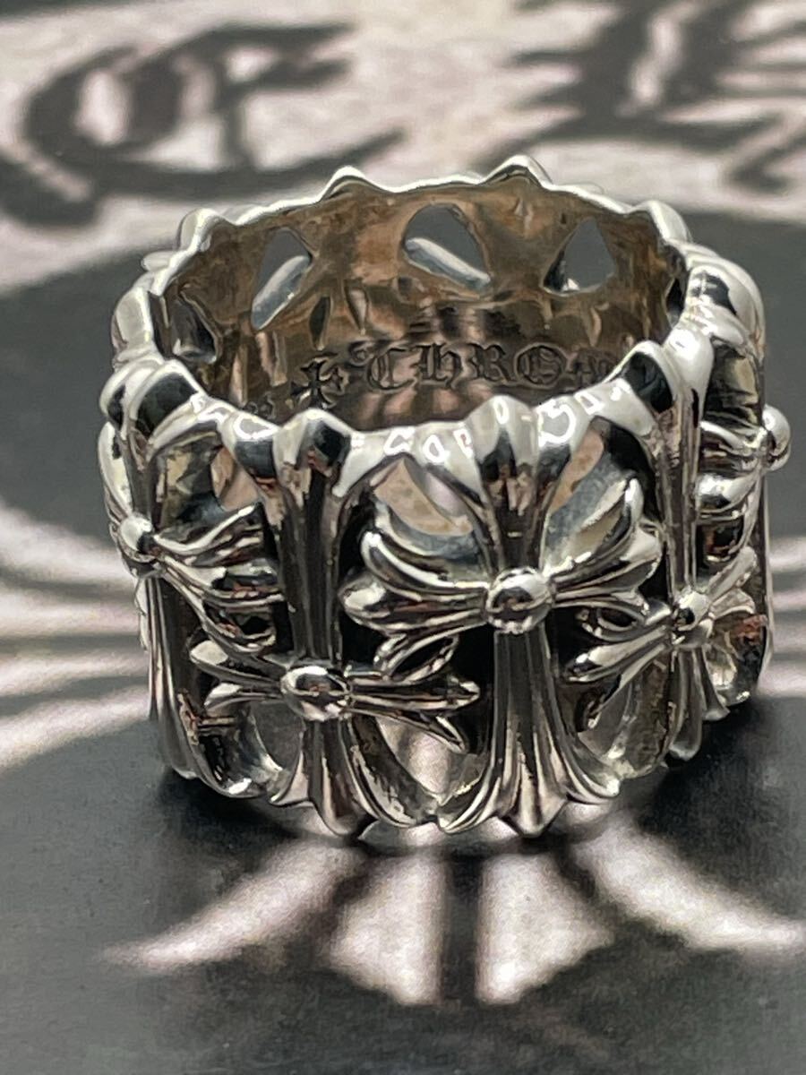 本物 クロムハーツ Chrome Hearts 22K セメタリー クロス リング 19号