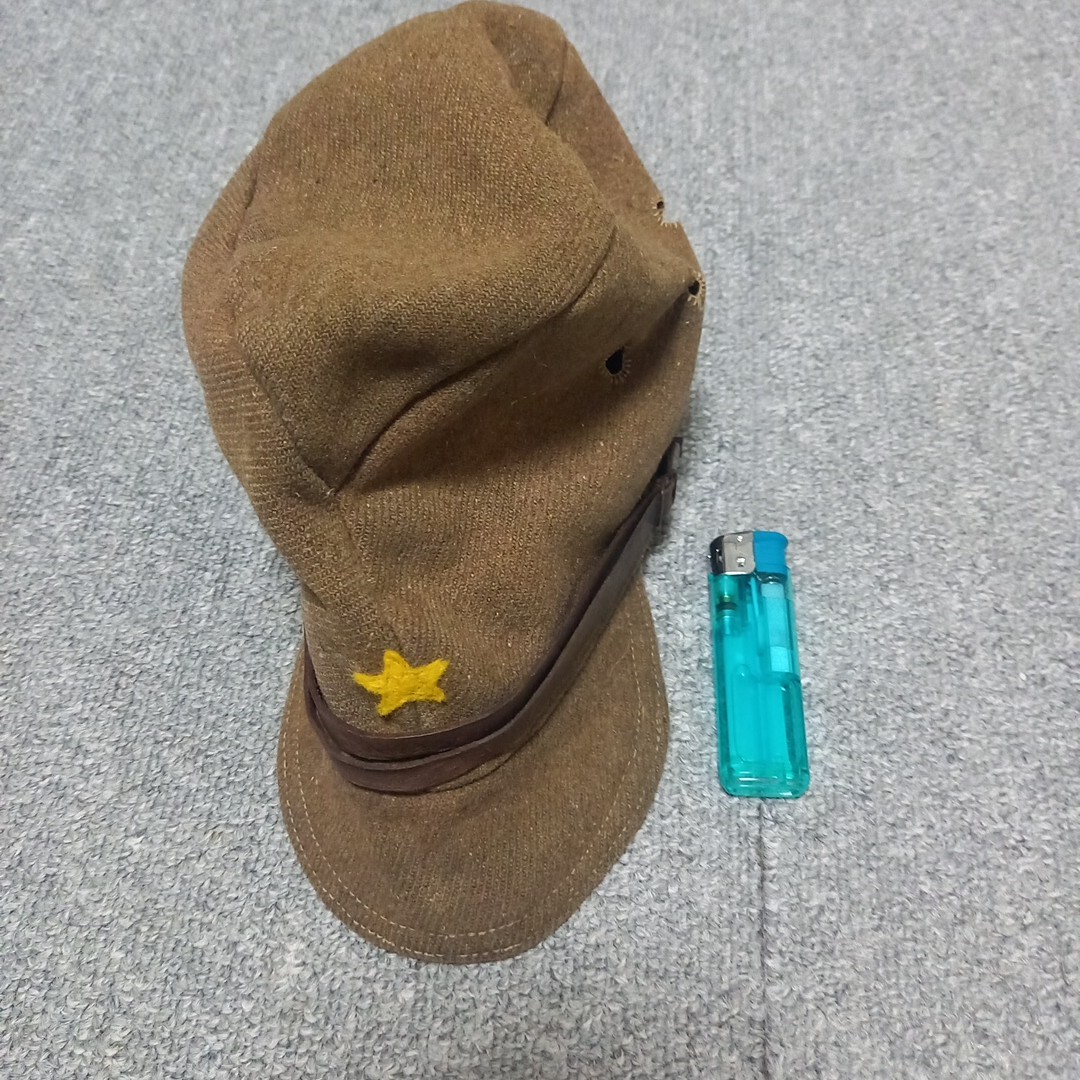 椀帽 軍人 裏書き 古写真 1枚 / 日本軍 略帽 戦闘帽 軍人 軍隊 兵隊