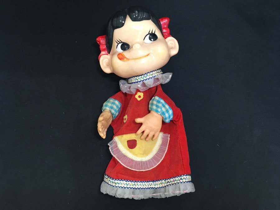 中古】不二家 店頭用 ペコちゃん 等身大 ソフビ 看板 人形 レトロ 昭和