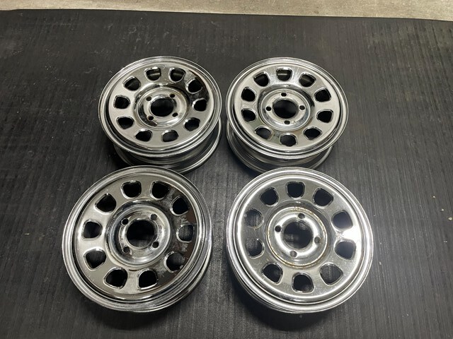 深リム デイトナ スチールホイール 15X10J 中古ホイール 4本セット