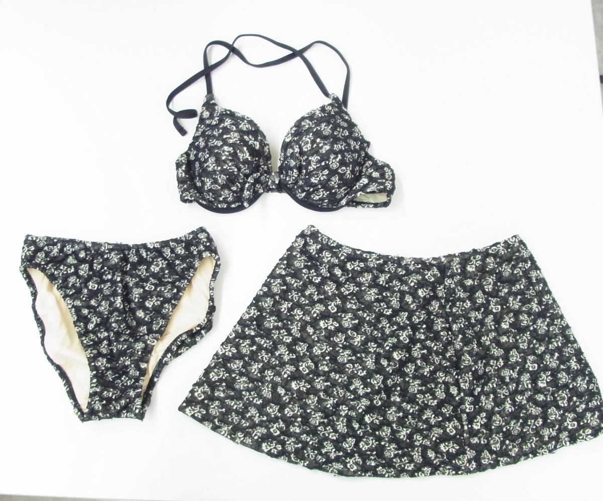 クイーンフローラ セパレート 花柄 ニット セットアップ 水着 9m Size ブラック ベージュ プール スイミング ナイト 洗濯済み の落札情報詳細 ヤフオク落札価格情報 オークフリー スマートフォン版