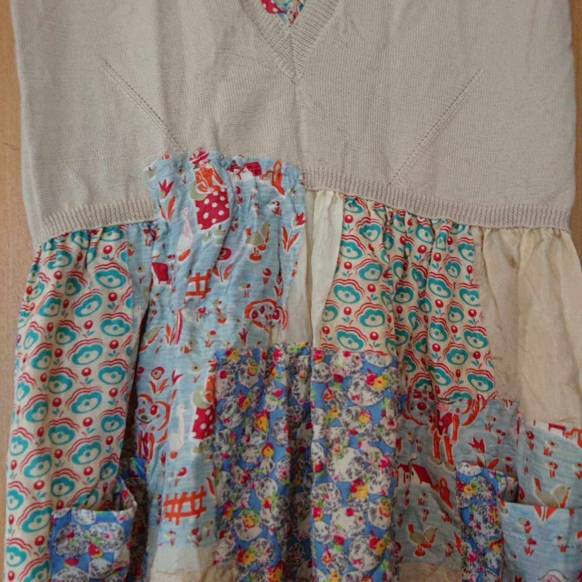TSUMORI CHISATO パッチワークワンピース◯ツモリチサト シルク サマー ...