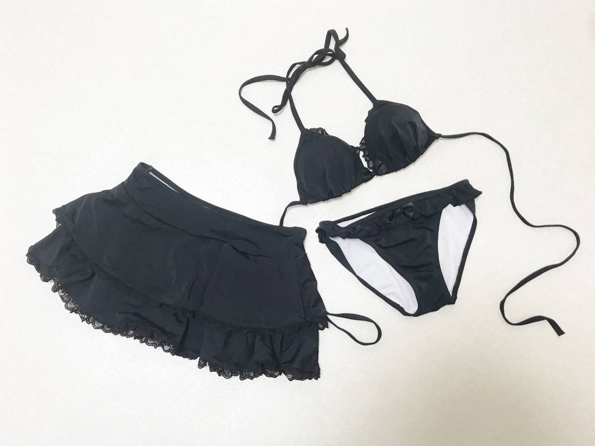 水着 M エメフィール Aimerfeel ぷっくりワイヤービキニ ひらひらパレオスカート水着 黒 汚れ有り の落札情報詳細 ヤフオク落札価格情報 オークフリー スマートフォン版