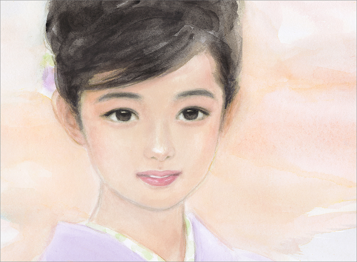 絵画　アクリル画　原画　少女　おおた慶文　「白さざんか」 絵画 アクリル画 原画 少女 おおた慶文 「白さざんか」 美術品