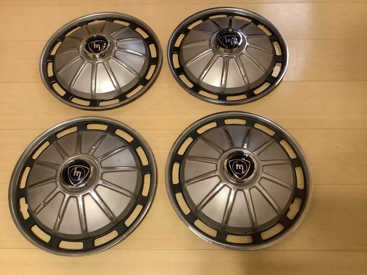 旧車 MAZDA ファミリア800 純正メッキスチールホイールカバー 4枚