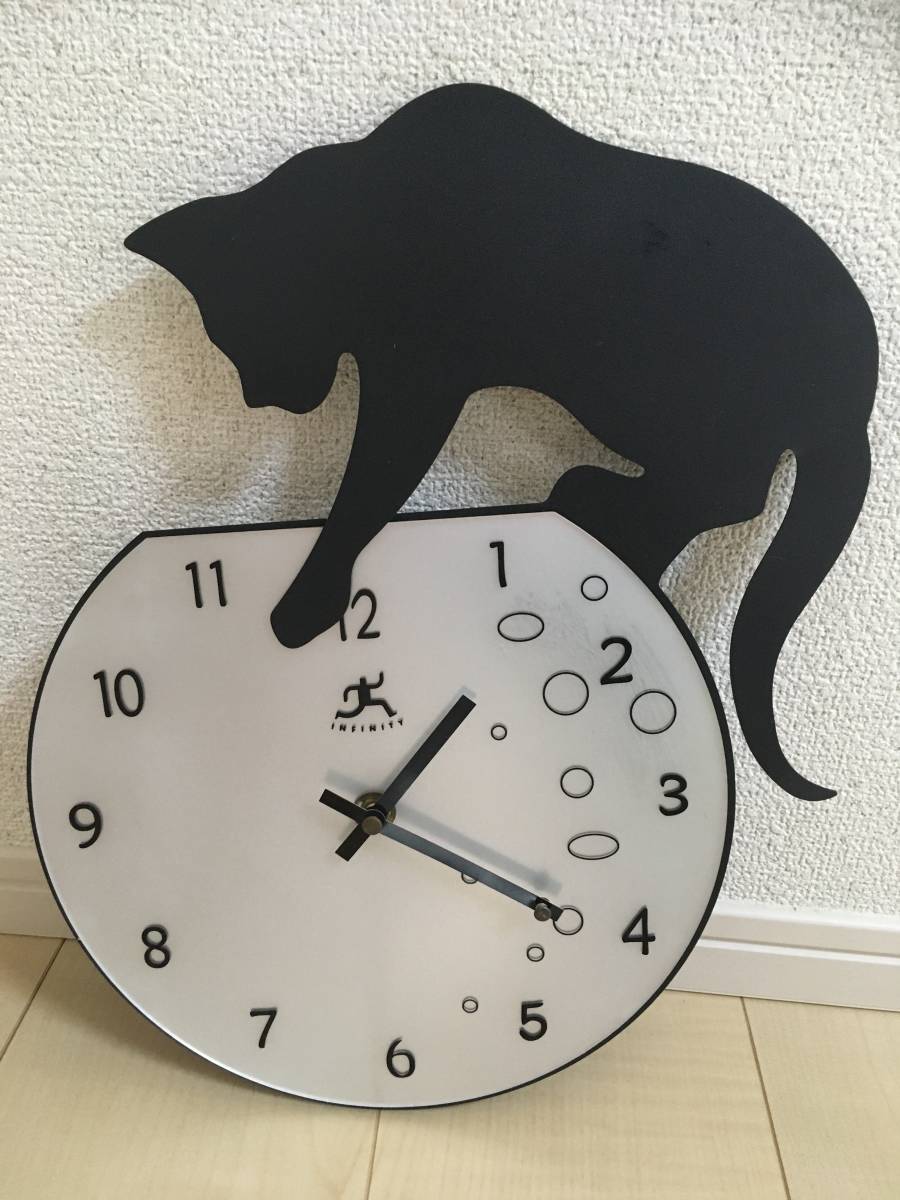 ◇黒猫 掛け時計 インフィニティー インスツルメンツ 壁掛け時計 ネコ 