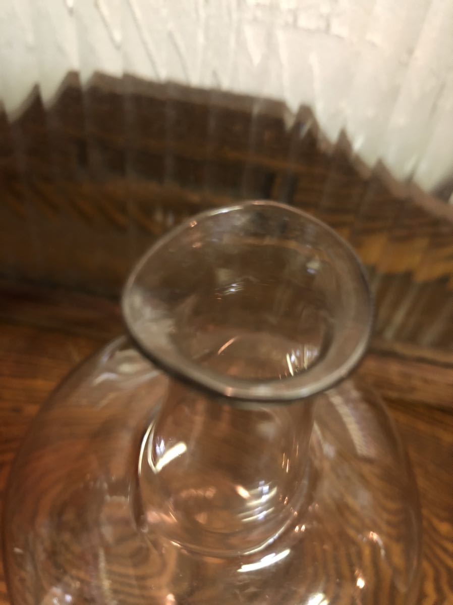 ガラス 徳利 アンティーク 古道具 酒器 酒瓶 気泡 一輪挿 フラスコ の