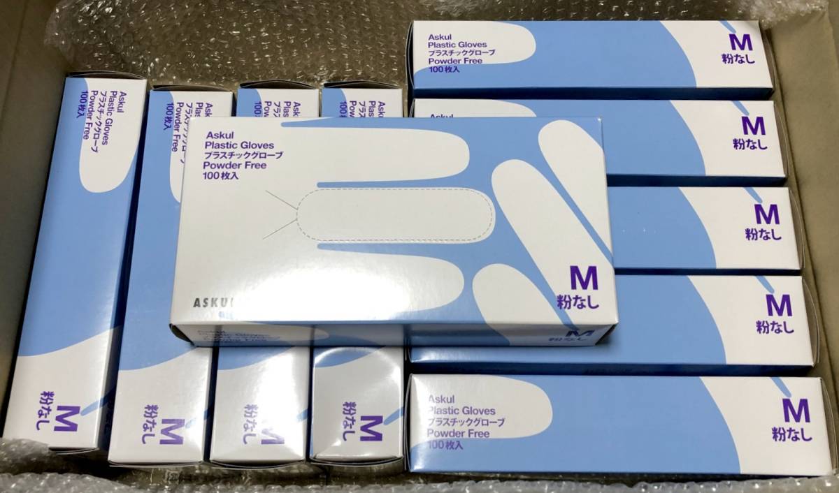 新品 新品 送料無料 1000枚 プラスチックグローブ 粉なし パウダーフリー Mサイズ 1箱 100枚入 10箱 使い捨て プラスチック手袋 アスクル の落札情報詳細 ヤフオク落札価格情報 オークフリー スマートフォン版