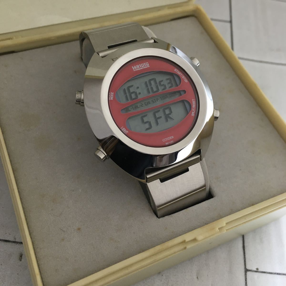 レア◇中古美品◇D390◆シチズン インディペンデント 1481010◇赤文字盤 レア◇中古美品◇D390◇シチズン インディペンデント 1481010
