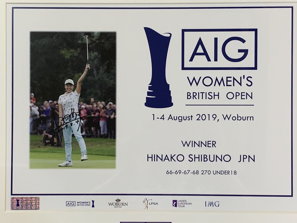 新品】いよいよLPGAツアー開幕♪渋野日向子選手直筆サインフレーム♪全  