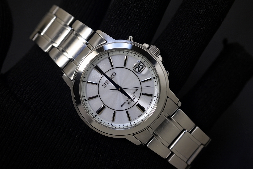 【新品未使用】SEIKO SBTM219 電波ソーラー 白文字盤 シルバー SEIKO スピリット SBTM219 メンズ腕時計 電波ソーラー 7B52-0AN0 中古