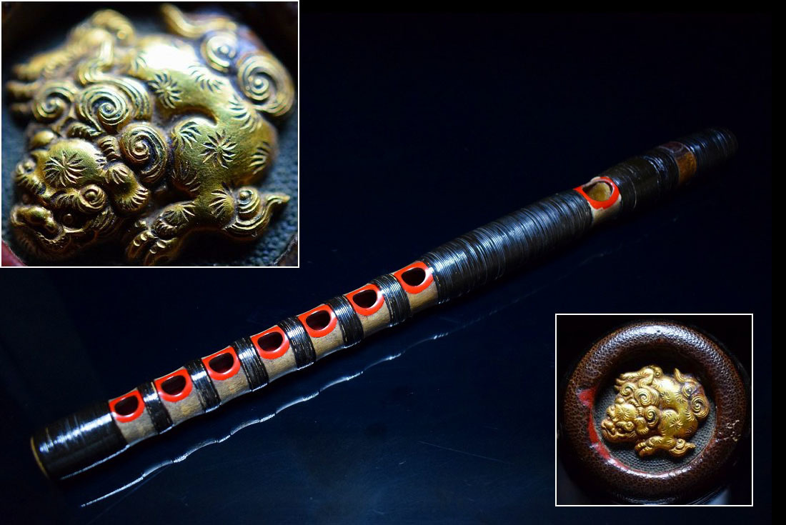 能管 (煤竹製 籐巻) : 龍笛 竜笛 神楽笛 横笛 篳篥 高麗笛 雅楽 能管 (煤竹製 籐巻) : 龍笛 竜笛 神楽笛 横笛 篳篥 高麗笛 雅楽 龍笛