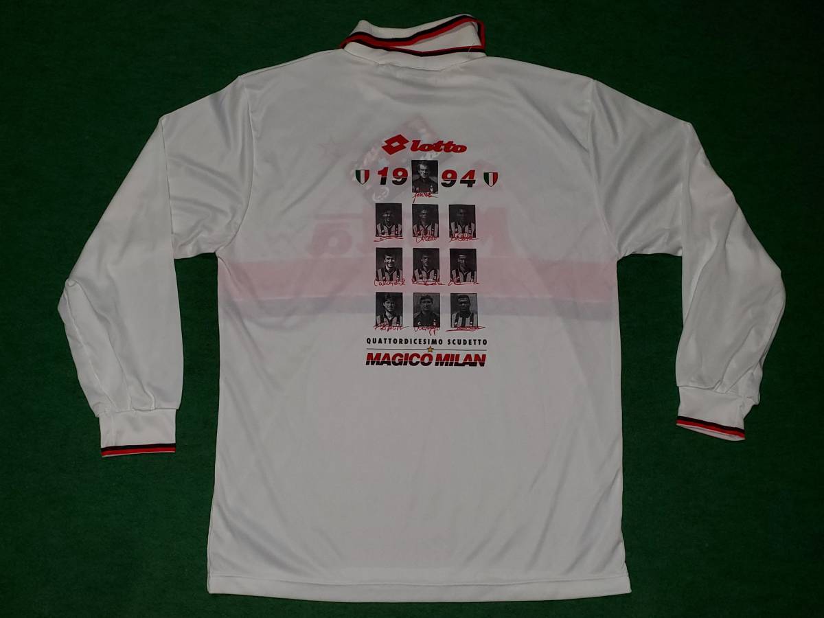 新品】【レア】lotto/93-94 ACミラン 記念 ユニフォーム 長袖 / M