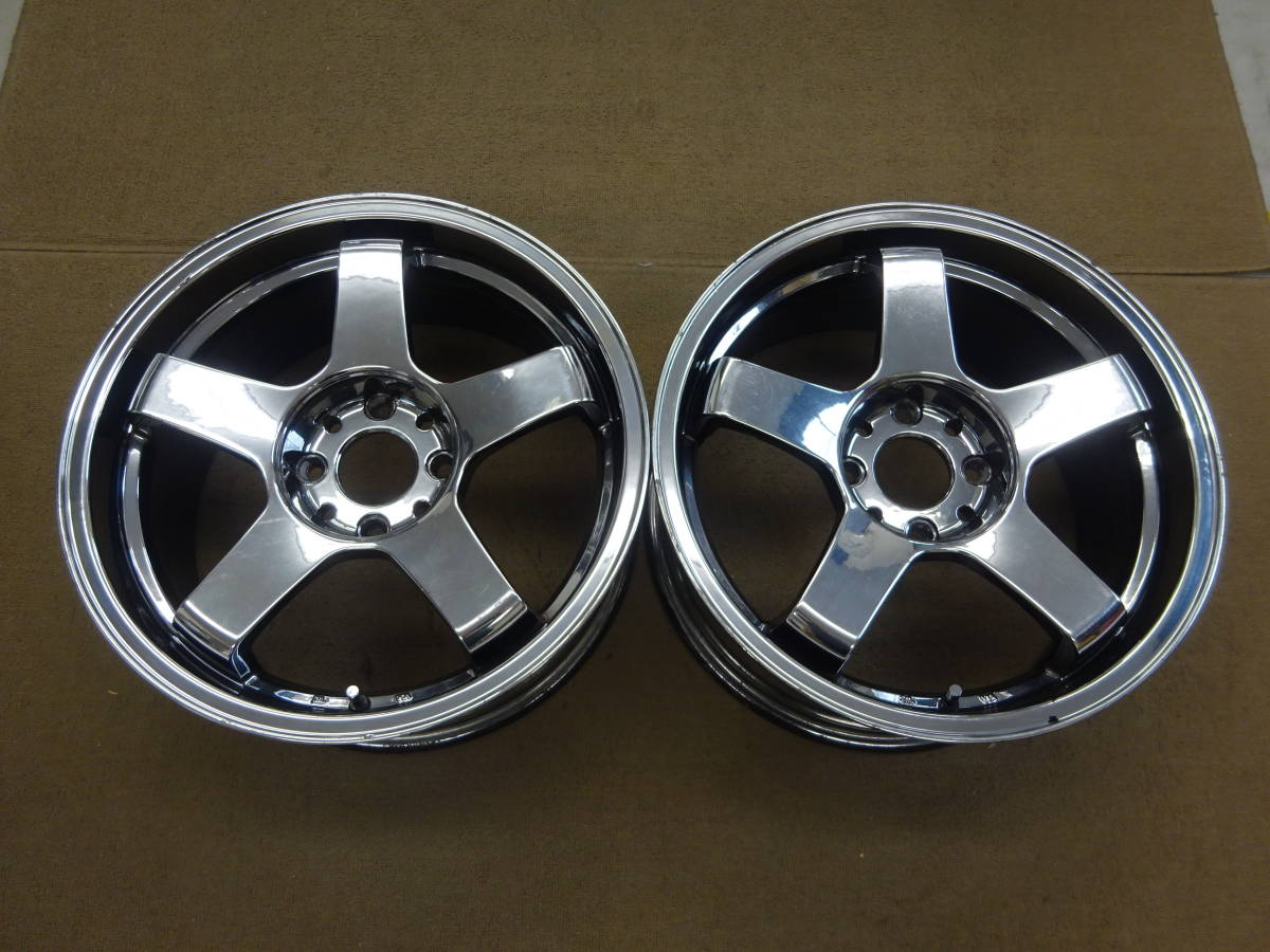 アルミホイール　メーカー年式不明　旧車　5本スポーク　メッキ　ドリフト　jtcc 5本 スポーク （メッキ） ☆17×7.5J ET25 PCD114.3 4H 2本☆ 人気の