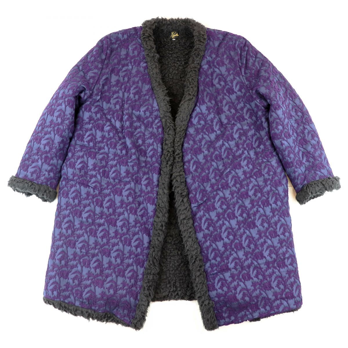 ニードルス 裏ボア 刺繍 ノーカラーコート メンズ 紫 黒 Xs 総柄 Needles D3 の落札情報詳細 ヤフオク落札価格情報 オークフリー スマートフォン版