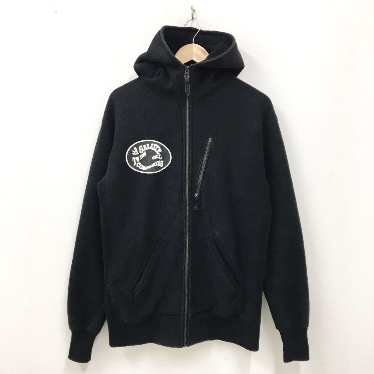 D020 WEST RIDE ウエストライド M.C.C メンズ ジップアップ パーカー スウェット トップス アウター フード ブラック 黒