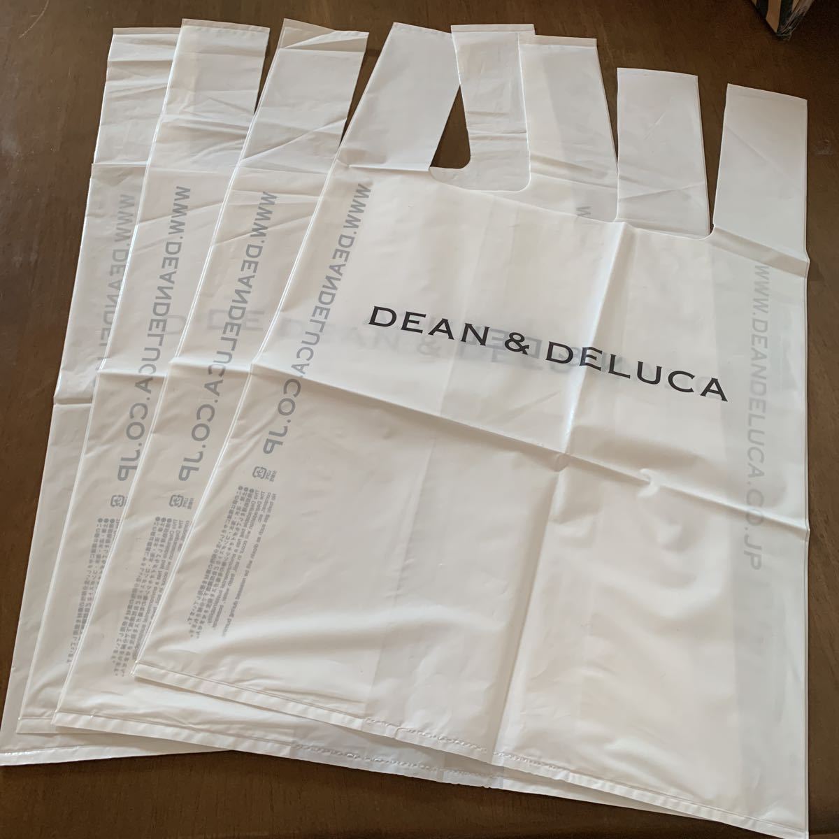 新品】DEAN&DELUCA ディーンアンドデルーカ ビニール袋 4枚 手提げ袋