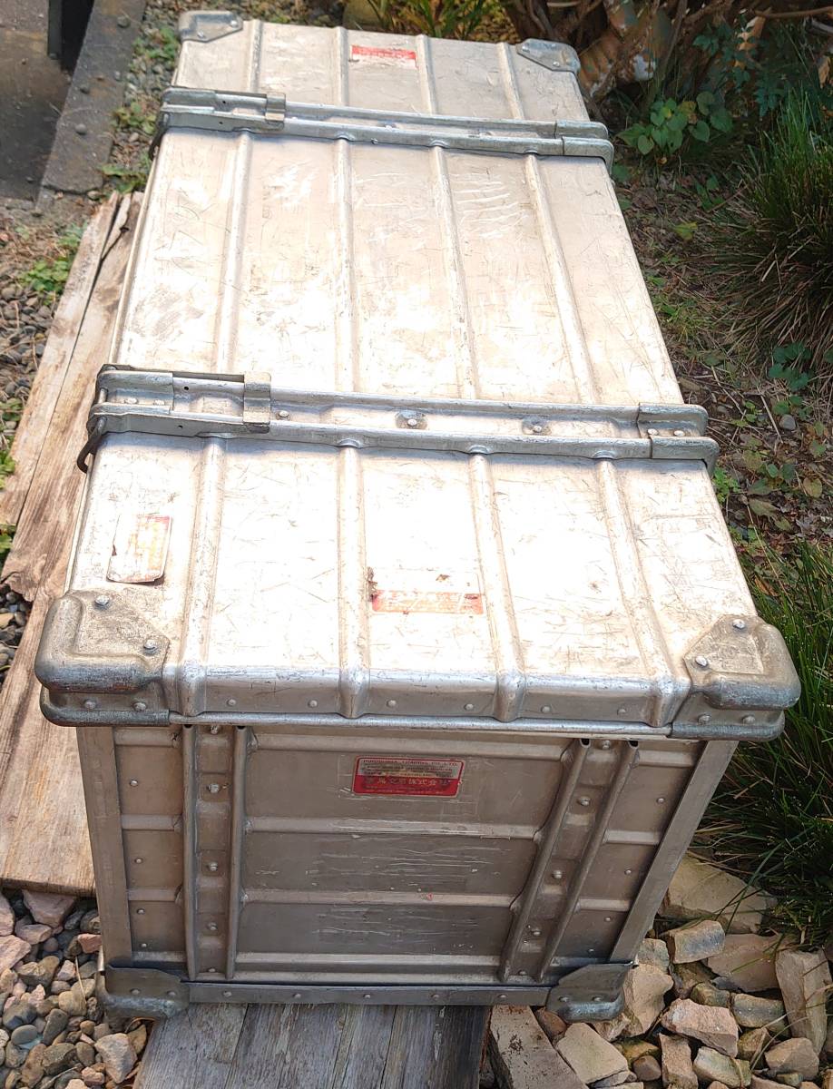 アルミ　コンテナ　ビンテージ 日本通運 ビンテージ アルミコンテナボックス 形式7NC 折りたたみ