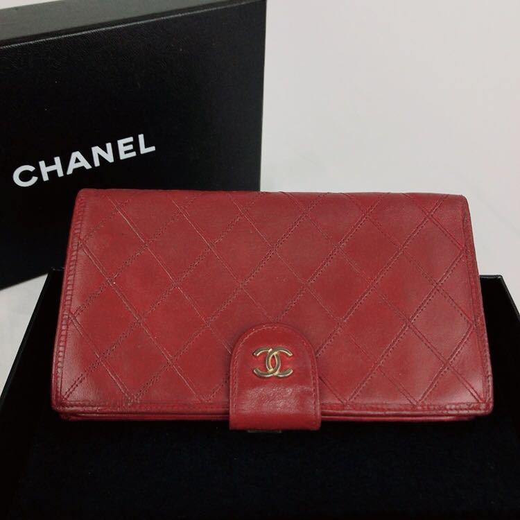 １円 Chanel シャネル 長財布 マトラッセ 赤茶色 がま口財布 メンズ レディース コインケース 札入れ 箱付き の落札情報詳細 ヤフオク落札価格情報 オークフリー スマートフォン版