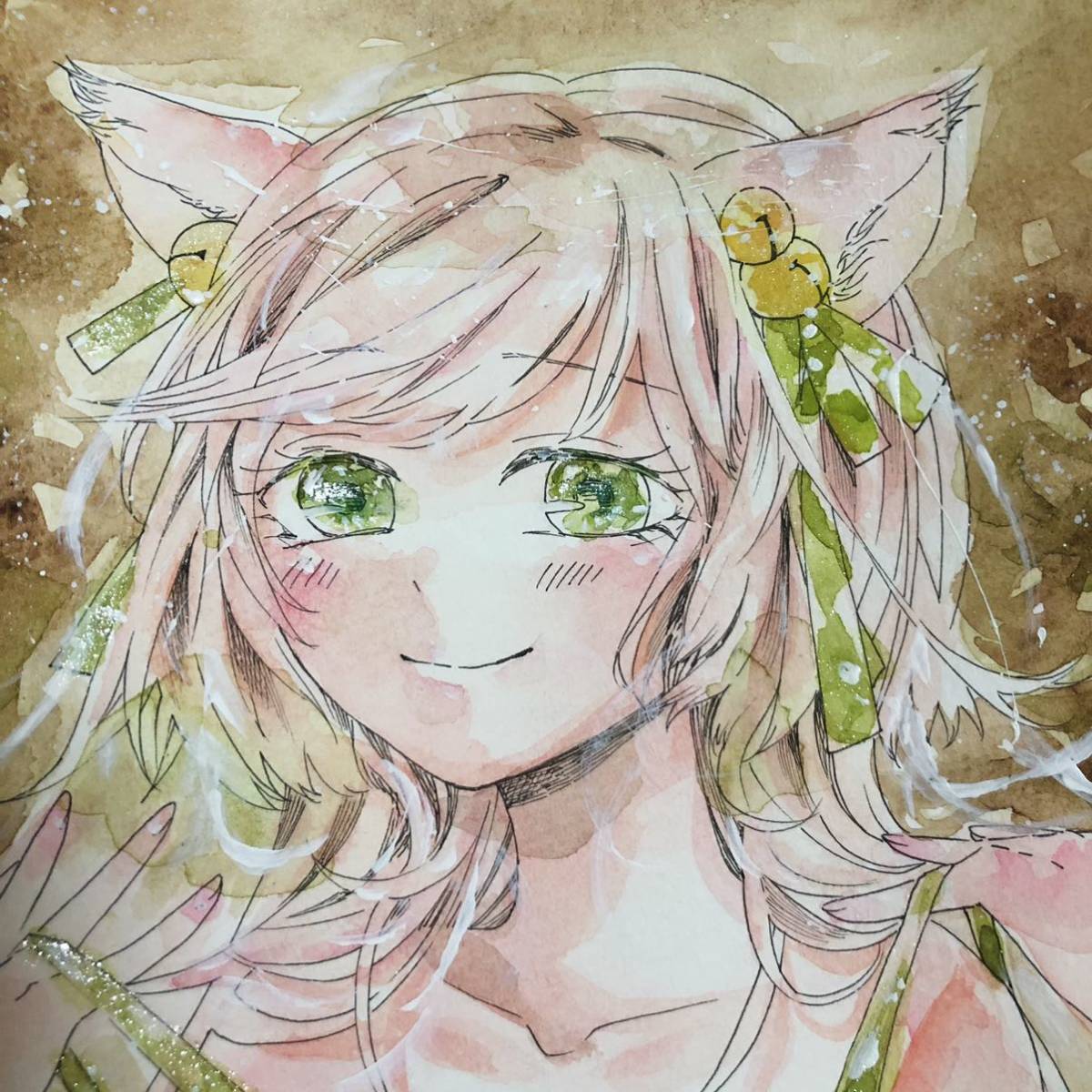 オリジナル手描きイラスト 猫耳の女の子 白紫陽花のランジェリー の落札情報詳細 ヤフオク落札価格情報 オークフリー スマートフォン版