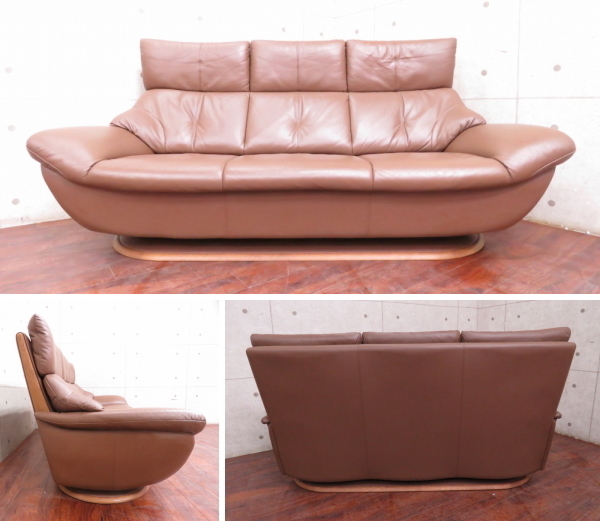 □展示品□karimoku/カリモク□高級□ZT7103□本革張り□ハイバック  