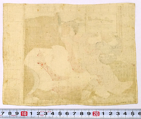 sj04【春画】ちりめん（縮緬） 春画刷物 /// 検）浮世絵 和本 艶本 枕