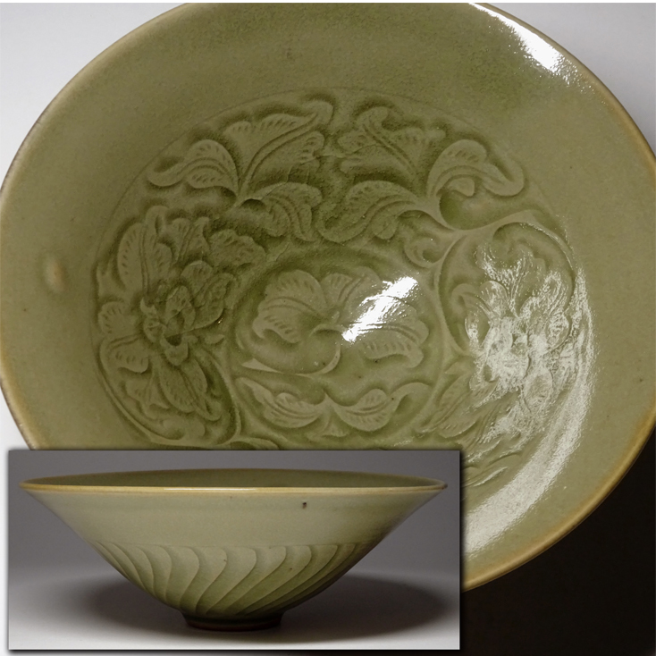 龍泉窯青磁刻花文碗 宋時代