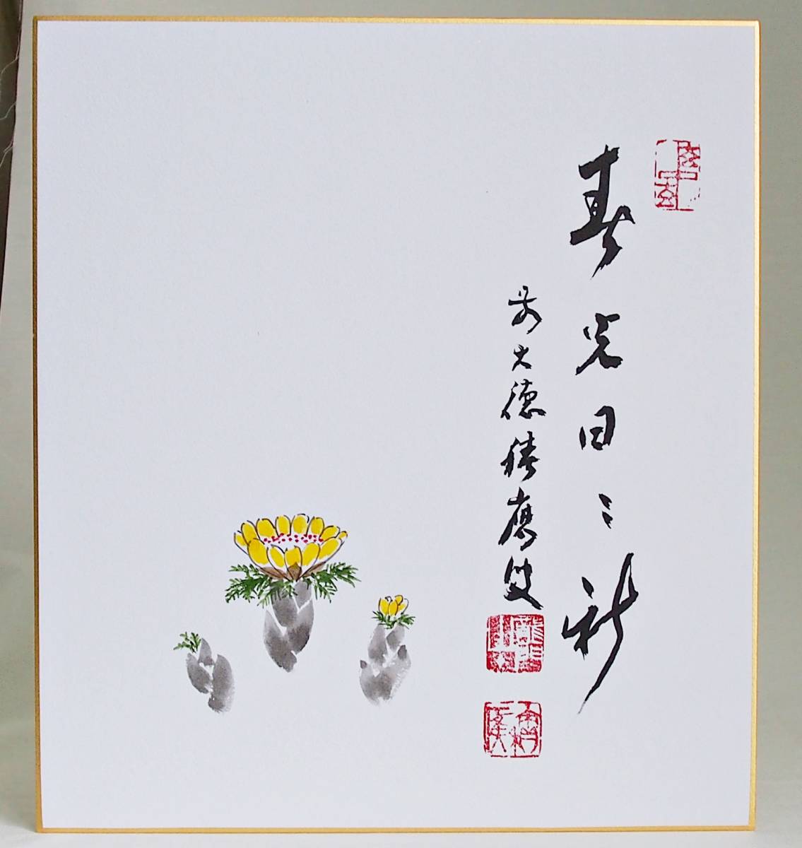 上村松篁、【春光（白桃に胡錦鳥）】、希少な額装用画集より、新品