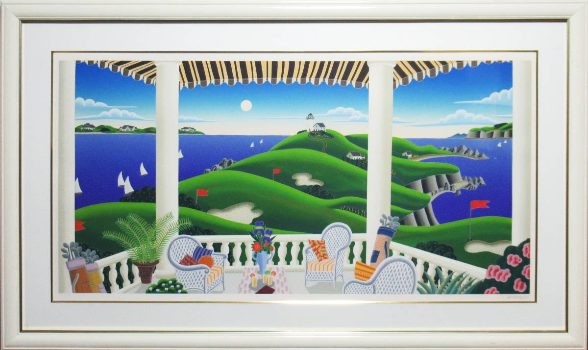 【冬バーゲン★特別送料無料！】 トーマスマックナイト アリゾナゴルフ シルクスクリーン 絵画
