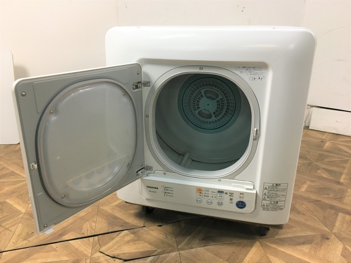衣類 乾燥機 TOSHIBA ED-45C 12年製 650×468×650mm 東芝 ED-45A4(W) 衣類乾燥機 乾燥4.5kg 電気式(50Hz／60Hz共用