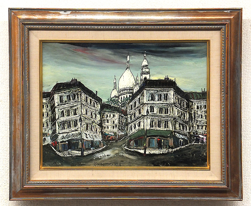 GLC】冬島大二郎 「モンマルトル パリ風景」 油彩6号 二科会会員