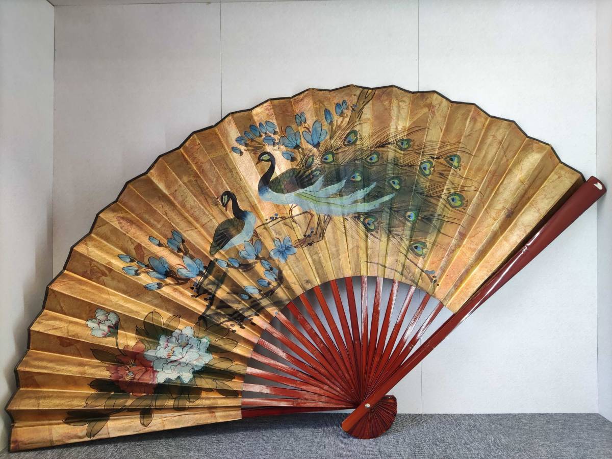 やや傷や汚れあり 特大 大扇子 縁起物 飾り扇 孔雀 クジャク 中国 和風 床の間 応接室 漆器 の落札情報詳細 ヤフオク落札価格情報 オークフリー スマートフォン版