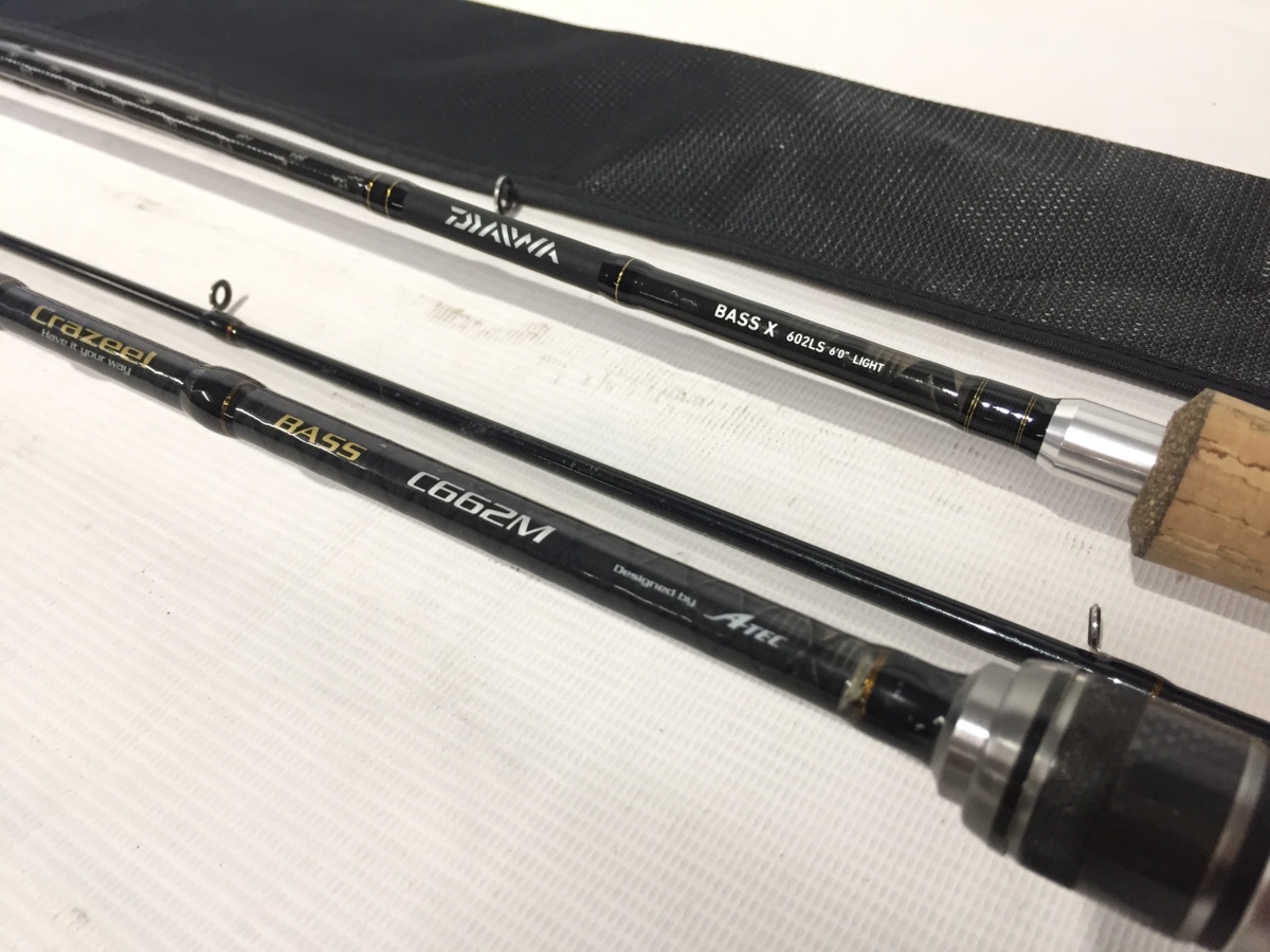 良品 ロッド2点まとめ Crazee Bass C662m Bass X 602ls Daiwa ダイワ A Tec バスx 2ピース スピニング ベイト 61 0423 E9 の落札情報詳細 ヤフオク落札価格情報 オークフリー スマートフォン版
