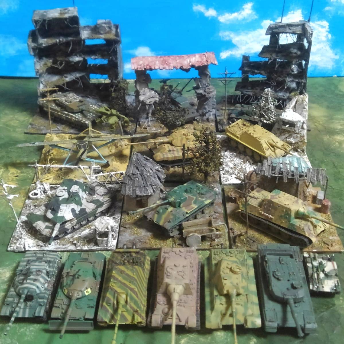 1/144 タイガーⅠ + 廃墟ビル プラモデル